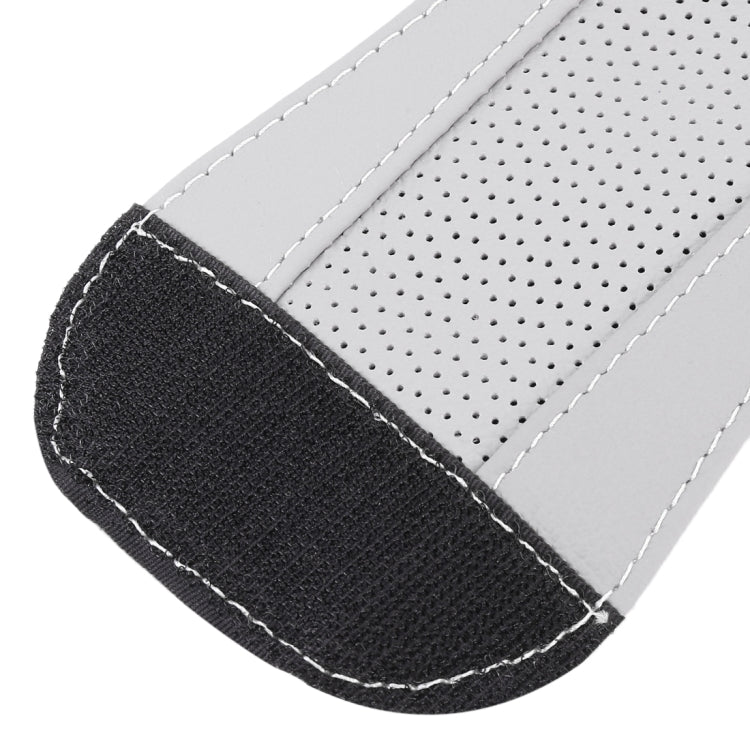 Universal Nonslip Breathable Genuine Leather Car Gear Shift Knob Cover(Grey)