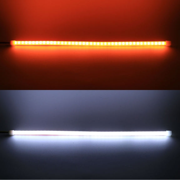 2 PCS 60cm DC12V 5W Ultra-thin Car Auto Double Colors Turn Lights / Running Lights (Turn Lights: Yellow Light; Running Lights: White Light)