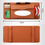 DERANFU 3 In 1 Lichee Texture Multi-function Car Hang Type Leather Towel Box with Card Slot & CD Slot(Black)