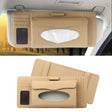 DERANFU 3 In 1 Lichee Texture Multi-function Car Hang Type Leather Towel Box with Card Slot & CD Slot(Beige) - Tissue Boxes by PMC Jewellery | Online Shopping South Africa | PMC Jewellery | Buy Now Pay Later Mobicred