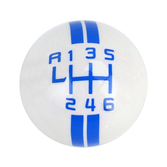 Universal Vehicle Ball Shape Modified Resin Shifter Manual 6-Speed Left-R Gear Shift Knob(Blue)
