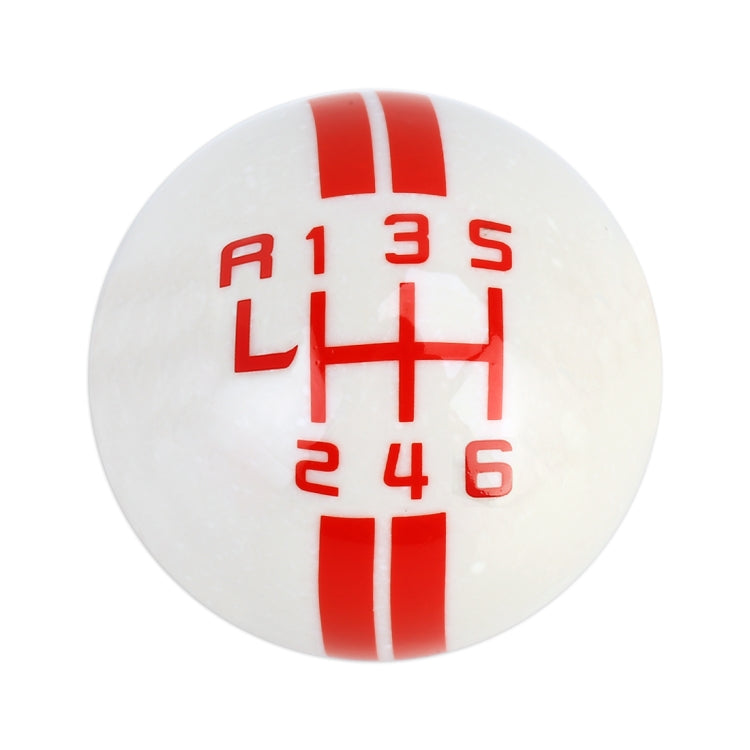 Universal Vehicle Ball Shape Modified Resin Shifter Manual 6-Speed Left-R Gear Shift Knob(Red)