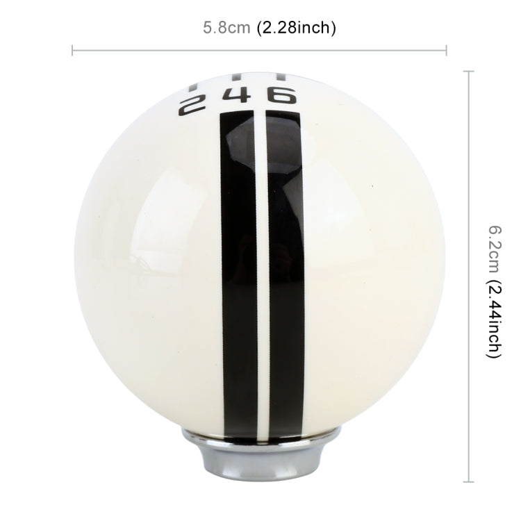 Universal Vehicle Ball Shape Modified Resin Shifter Manual 6-Speed Right-R Gear Shift Knob(Black)