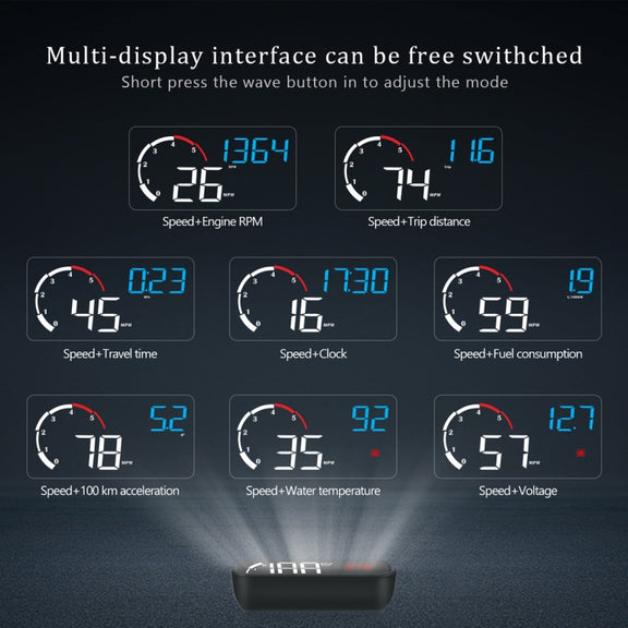 M10 3.5 inch Universal Car OBD2 HUD Vehicle-mounted Head Up Display (Blue)