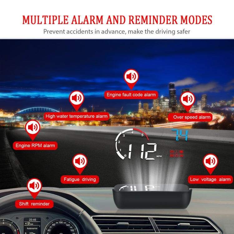M10 3.5 inch Universal Car OBD2 HUD Vehicle-mounted Head Up Display (Yellow)
