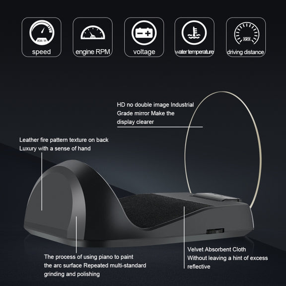 C700 2.6 inch Universal Car OBD2 HUD Vehicle-mounted Head Up Display
