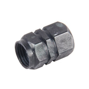 4PCS SA Metal Plated Hexagon Shape Universal Tire Valve Stem Cap(Black)