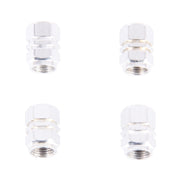 4PCS SA Metal Plated Hexagon Shape Universal Tire Valve Stem Cap(Silver)