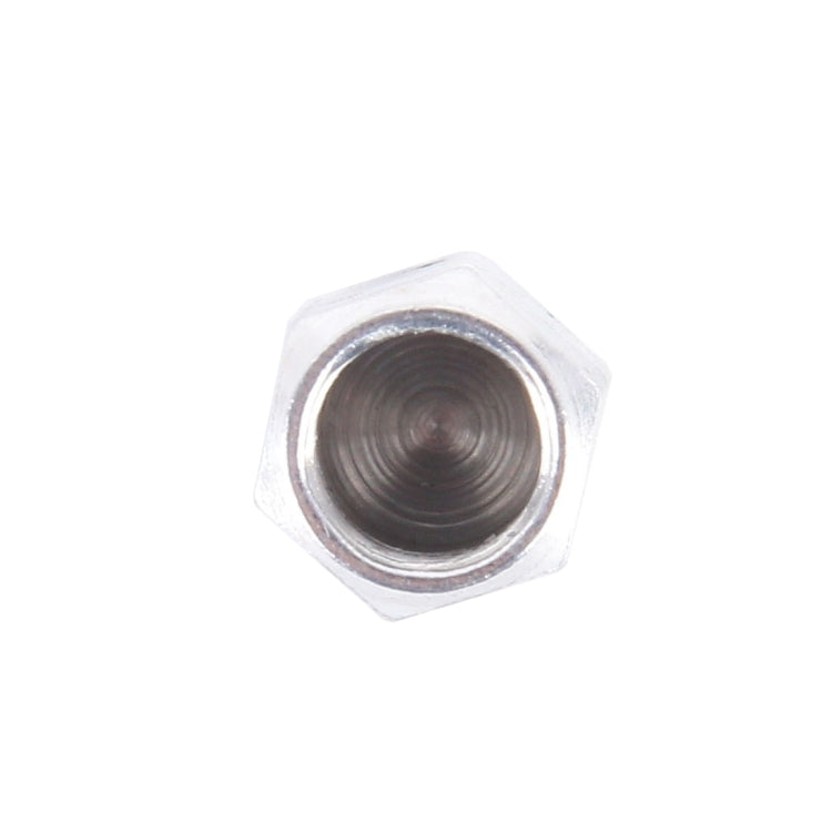 4PCS SA Metal Plated Hexagon Shape Universal Tire Valve Stem Cap(Silver)