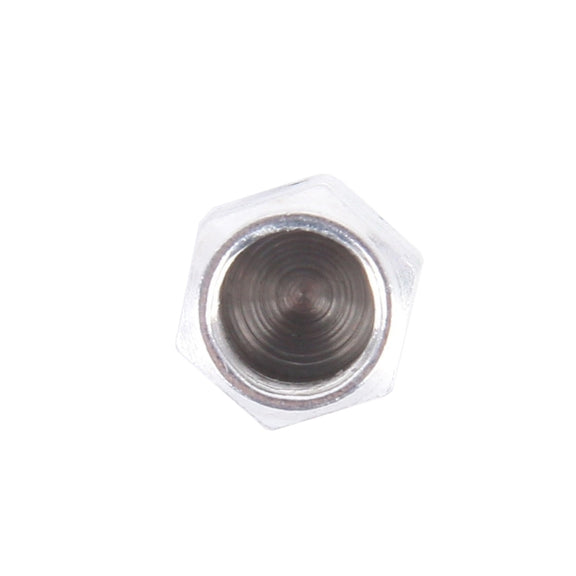 4PCS SA Metal Plated Hexagon Shape Universal Tire Valve Stem Cap(Silver)
