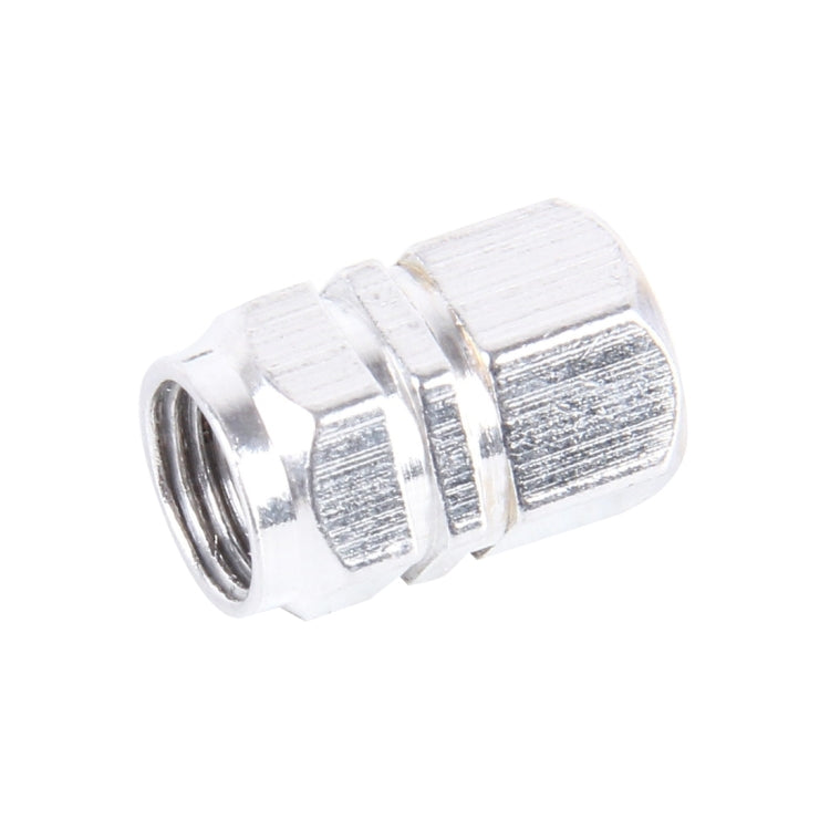 4PCS SA Metal Plated Hexagon Shape Universal Tire Valve Stem Cap(Silver)