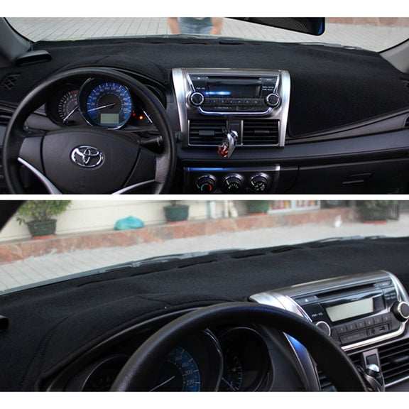 Dark Mat Car Dashboard Cover Car Light Pad Instrument Panel Sunscreen for 2014 Vios (Please note the model and year)(Black)
