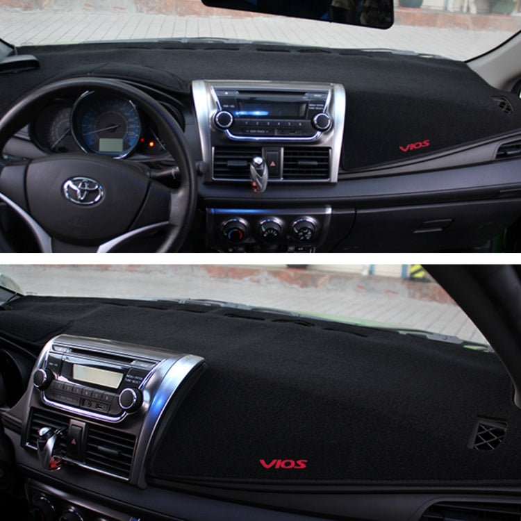 Dark Mat Car Dashboard Cover Car Light Pad Instrument Panel Sunscreen for 2014 Vios (Please note the model and year)(Black)