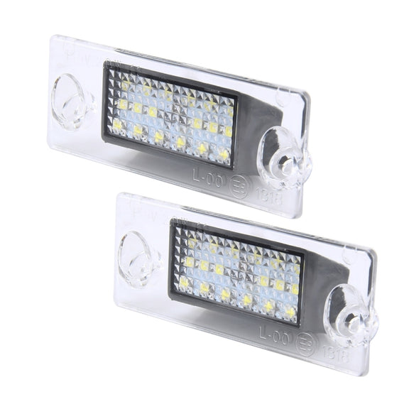 2 PCS License Plate Light with 18  SMD-3528 Lamps for Audi���2W 120LM, DC12V (White Light)