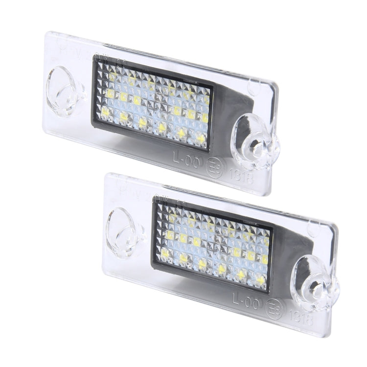 2 PCS License Plate Light with 18  SMD-3528 Lamps for Audi���2W 120LM, DC12V (White Light)