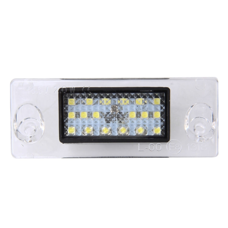 2 PCS License Plate Light with 18  SMD-3528 Lamps for Audi���2W 120LM, DC12V (White Light)