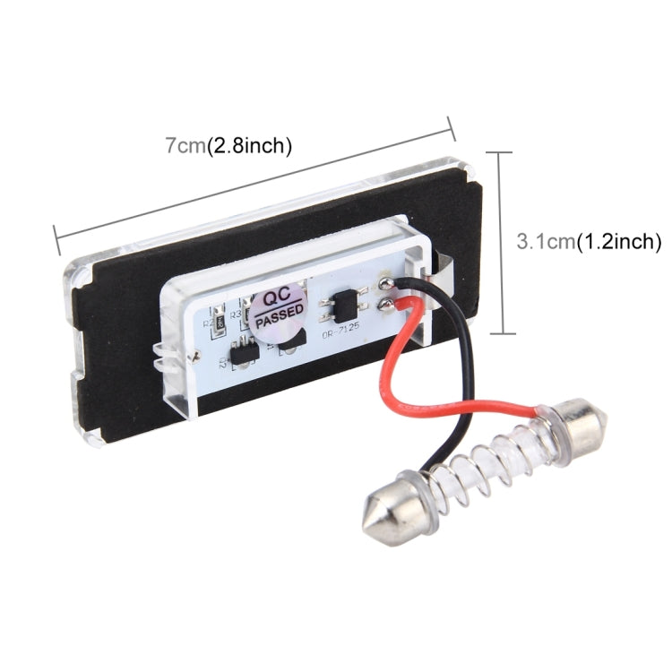2 PCS License Plate Light with 18  SMD-3528 Lamps for BMW MINI R56,2W 120LM,6000K, DC12V (White Light)
