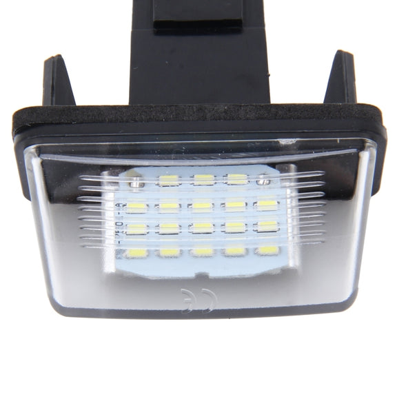 2 PCS License Plate Light with 24 SMD-3528 Lamps for Peugeot Citroen(White Light)