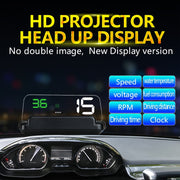 C500 Car HUD Virtual HD Projection Head-up Display, With Adjustable Reflection Board, Speed & RPM & Water Temperature & Oil Consumption & Driving Distance / Time & Voltage Display, Over Speed Alarm, Connect OBD2 Interface(Blue)