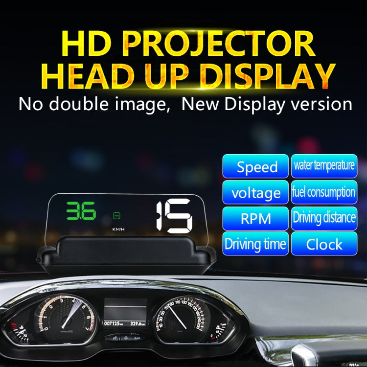C500 Car HUD Virtual HD Projection Head-up Display, With Adjustable Reflection Board, Speed & RPM & Water Temperature & Oil Consumption & Driving Distance / Time & Voltage Display, Over Speed Alarm, Connect OBD2 Interface(Blue)