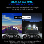 C500 Car HUD Virtual HD Projection Head-up Display, With Adjustable Reflection Board, Speed & RPM & Water Temperature & Oil Consumption & Driving Distance / Time & Voltage Display, Over Speed Alarm, Connect OBD2 Interface(Blue)