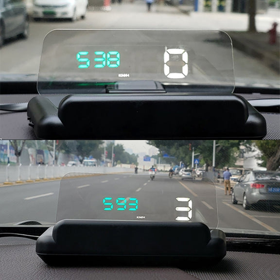 C500 Car HUD Virtual HD Projection Head-up Display, With Adjustable Reflection Board, Speed & RPM & Water Temperature & Oil Consumption & Driving Distance / Time & Voltage Display, Over Speed Alarm, Connect OBD2 Interface(Blue)