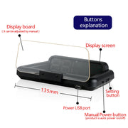 C500 Car HUD Virtual HD Projection Head-up Display, With Adjustable Reflection Board, Speed & RPM & Water Temperature & Oil Consumption & Driving Distance / Time & Voltage Display, Over Speed Alarm, Connect OBD2 Interface(Blue)