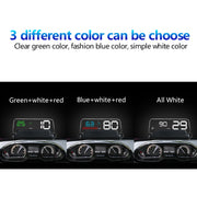 C500 Car HUD Virtual HD Projection Head-up Display, With Adjustable Reflection Board, Speed & RPM & Water Temperature & Oil Consumption & Driving Distance / Time & Voltage Display, Over Speed Alarm, Connect OBD2 Interface(Blue)