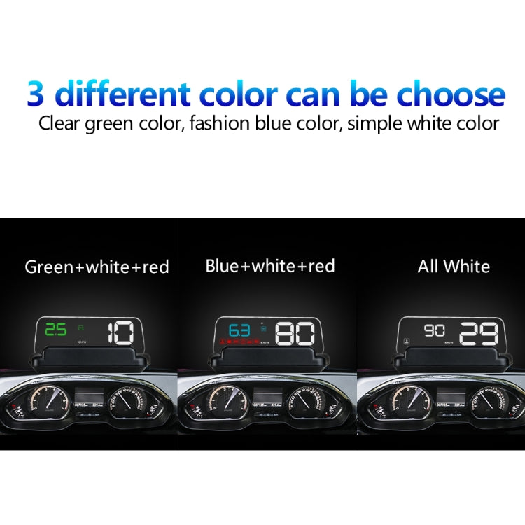 C500 Car HUD Virtual HD Projection Head-up Display, With Adjustable Reflection Board, Speed & RPM & Water Temperature & Oil Consumption & Driving Distance / Time & Voltage Display, Over Speed Alarm, Connect OBD2 Interface(Blue)