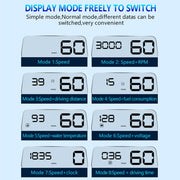 C500 Car HUD Virtual HD Projection Head-up Display, With Adjustable Reflection Board, Speed & RPM & Water Temperature & Oil Consumption & Driving Distance / Time & Voltage Display, Over Speed Alarm, Connect OBD2 Interface(Blue)