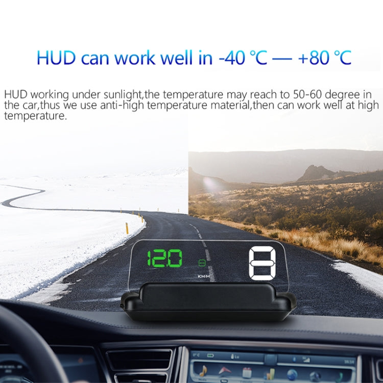 C500 Car HUD Virtual HD Projection Head-up Display, With Adjustable Reflection Board, Speed & RPM & Water Temperature & Oil Consumption & Driving Distance / Time & Voltage Display, Over Speed Alarm, Connect OBD2 Interface(Blue)