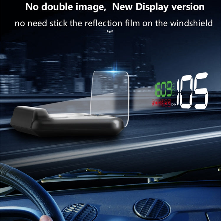 C500 Car HUD Virtual HD Projection Head-up Display, With Adjustable Reflection Board, Speed & RPM & Water Temperature & Oil Consumption & Driving Distance / Time & Voltage Display, Over Speed Alarm, Connect OBD2 Interface(Blue)