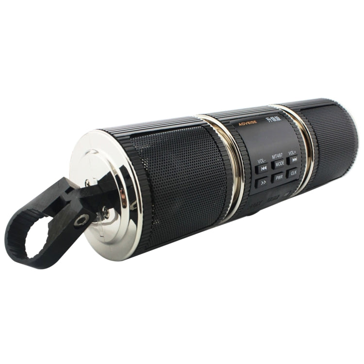 Motorcycle Water-resistant Aluminum Shell Bluetooth Handle Stereo Speaker, Support BT/MP3/FM/TF(Black)