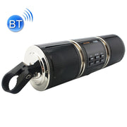 Motorcycle Water-resistant Aluminum Shell Bluetooth Handle Stereo Speaker, Support BT/MP3/FM/TF(Black)