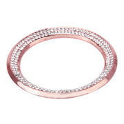Car Aluminum Steering Wheel Decoration Ring with Diamonds For BMW(Rose Gold)