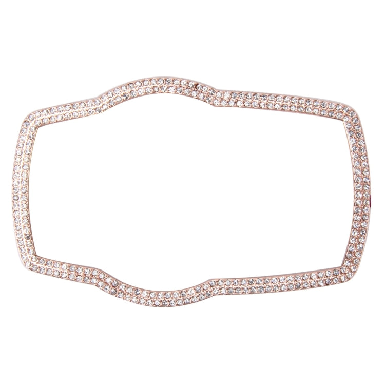 Car Aluminum Steering Wheel Decoration Ring with Diamonds For BMW(Rose Gold)