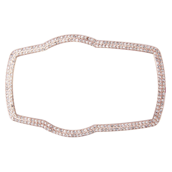 Car Aluminum Steering Wheel Decoration Ring with Diamonds For BMW(Rose Gold)