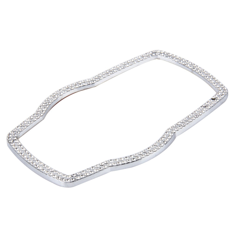 Car Aluminum Steering Wheel Decoration Ring with Diamonds For BMW(Silver)