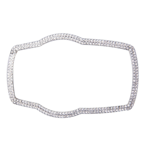 Car Aluminum Steering Wheel Decoration Ring with Diamonds For BMW(Silver)