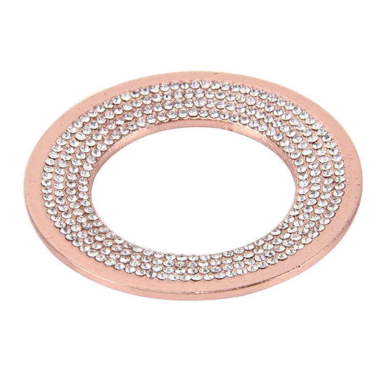 Car Aluminum Steering Wheel Decoration Ring with Diamonds For Volkswagen(Pink)