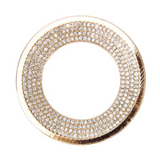 Car Aluminum Steering Wheel Decoration Ring with Diamonds For Volkswagen(Gold)