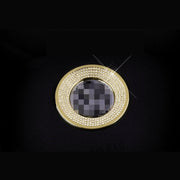 Car Aluminum Steering Wheel Decoration Ring with Diamonds For Volkswagen(Gold)