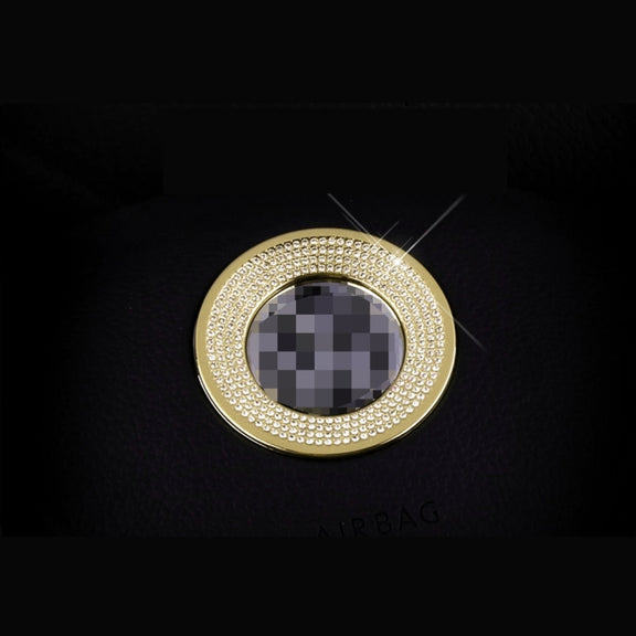 Car Aluminum Steering Wheel Decoration Ring with Diamonds For Volkswagen(Gold)