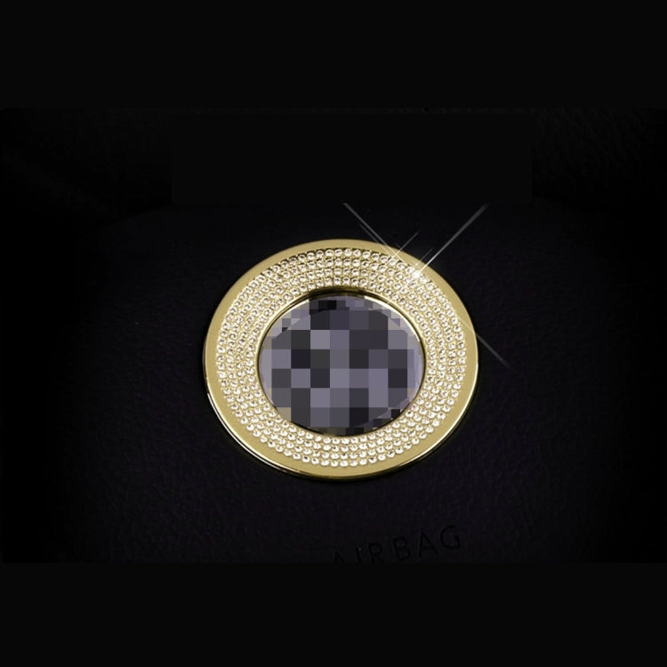 Car Aluminum Steering Wheel Decoration Ring with Diamonds For Volkswagen(Gold)