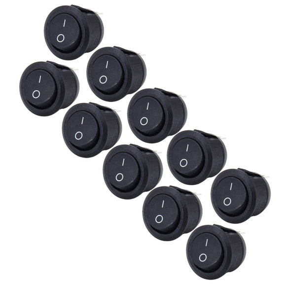 10 PCS Car Auto Universal DIY 3 Pin Round Cap OFF- ON Push Button