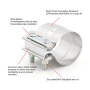 4 inch Car Turbo Exhaust Downpipe Stainless Steel Lap Joint Band Clamp