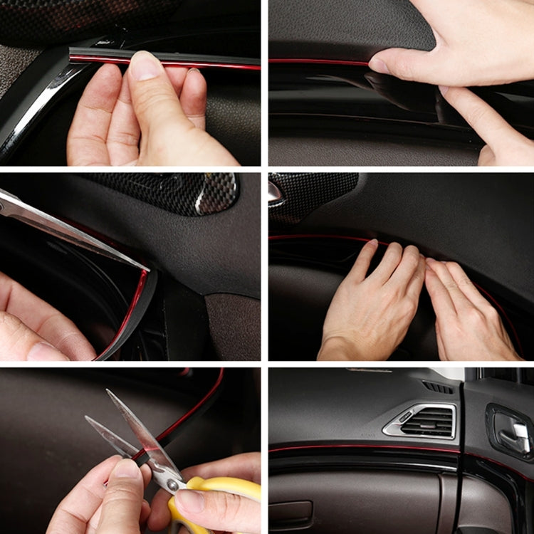 5m Flexible Trim For DIY Automobile Car Interior Exterior Moulding Trim Decorative Line Strip with Film Scraper(Red)