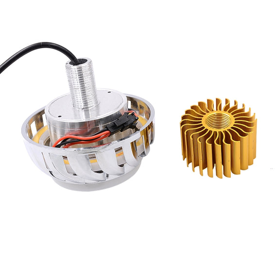 Motorcycle 30W DC 12V-85V LED Headlight Lens Built-in Whirlwind Double Aperture Angle Eyes + Devil Eye(Blue Light)