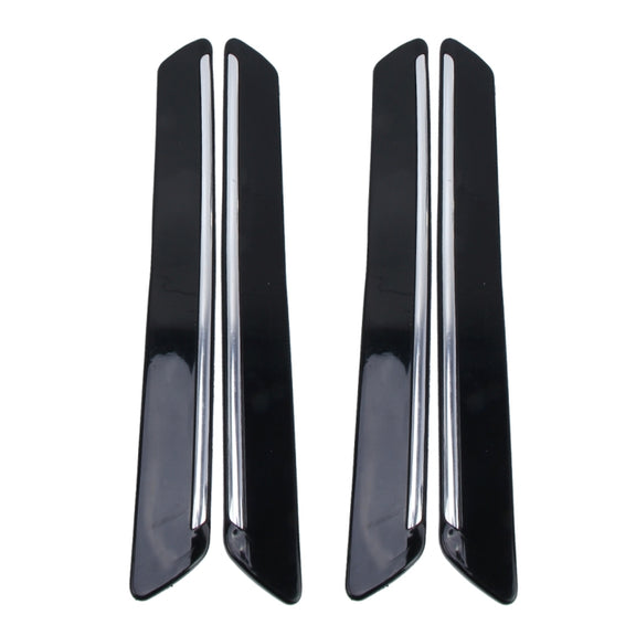 4 PCS Universal Car Auto Plastic Wrap Rubber Front Rear Body Bumper Guard Protector Strip Sticker(Black)