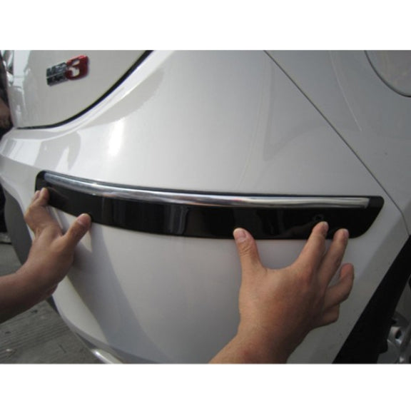 4 PCS Universal Car Auto Plastic Wrap Rubber Front Rear Body Bumper Guard Protector Strip Sticker(Black)